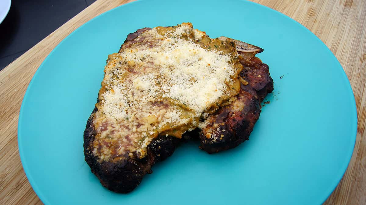 Parmesan & Garlic Crust Steak Topping Lake Geneva Country Meats
